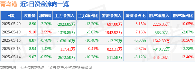 青島港股價異動：主力撤退、散戶接盤？資金流向、融資融券與基本面透視，解讀520後的港口戰略地位